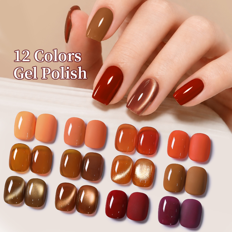Nail Art Yellow - BORN PRETTY 12 Colors Autumn Gel