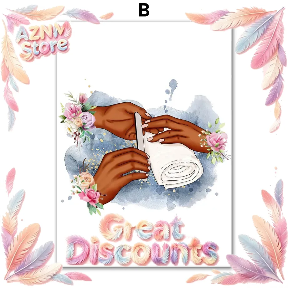 Nail Art Fake - Wall Art Canvas Painting Flower Fashion