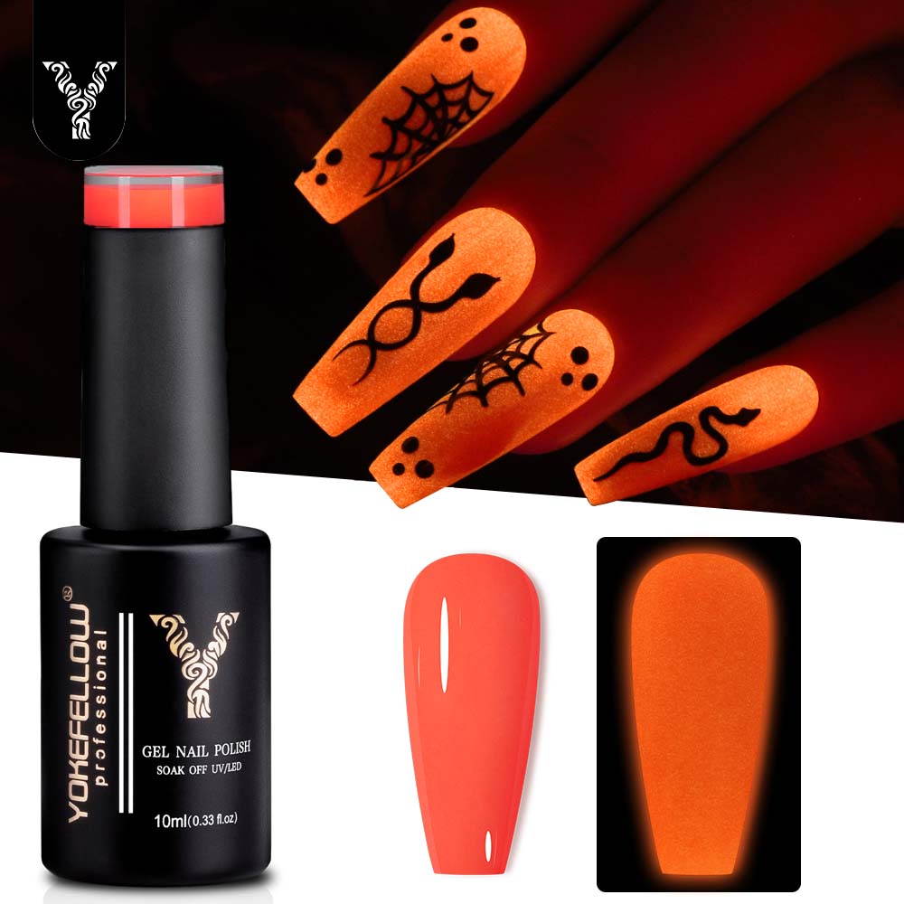 YOKEFELLOW Glow in the Dark Ge - đánh giá và giá Nail Art Orange