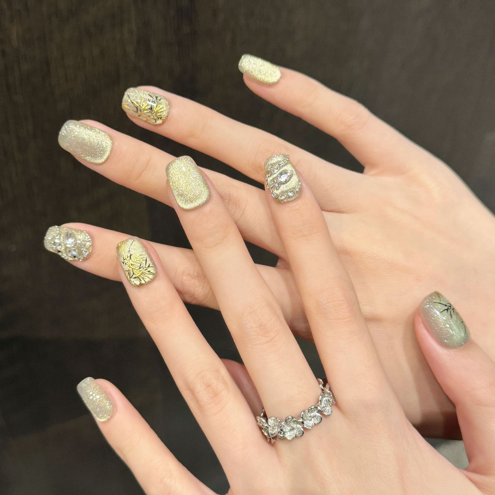 10pcs New Chinese Style Handma - đánh giá và giá Nail Art Yellow