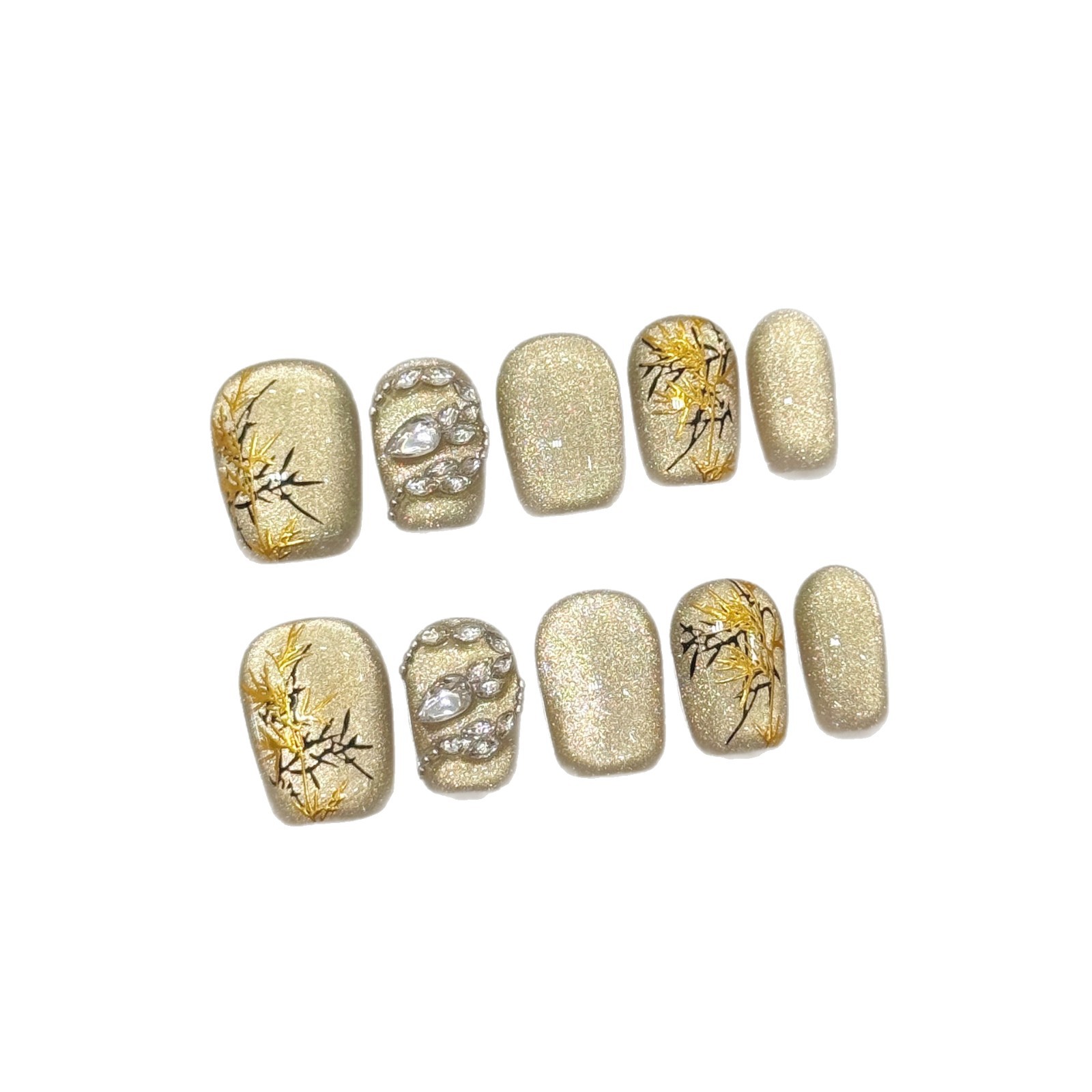 10pcs New Chinese Style Handma - đánh giá và giá Nail Art Yellow