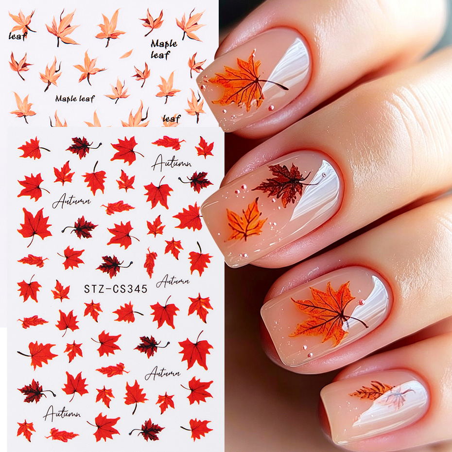 2pcs Watercolor Orange Red Map - đánh giá và giá Nail Art Orange