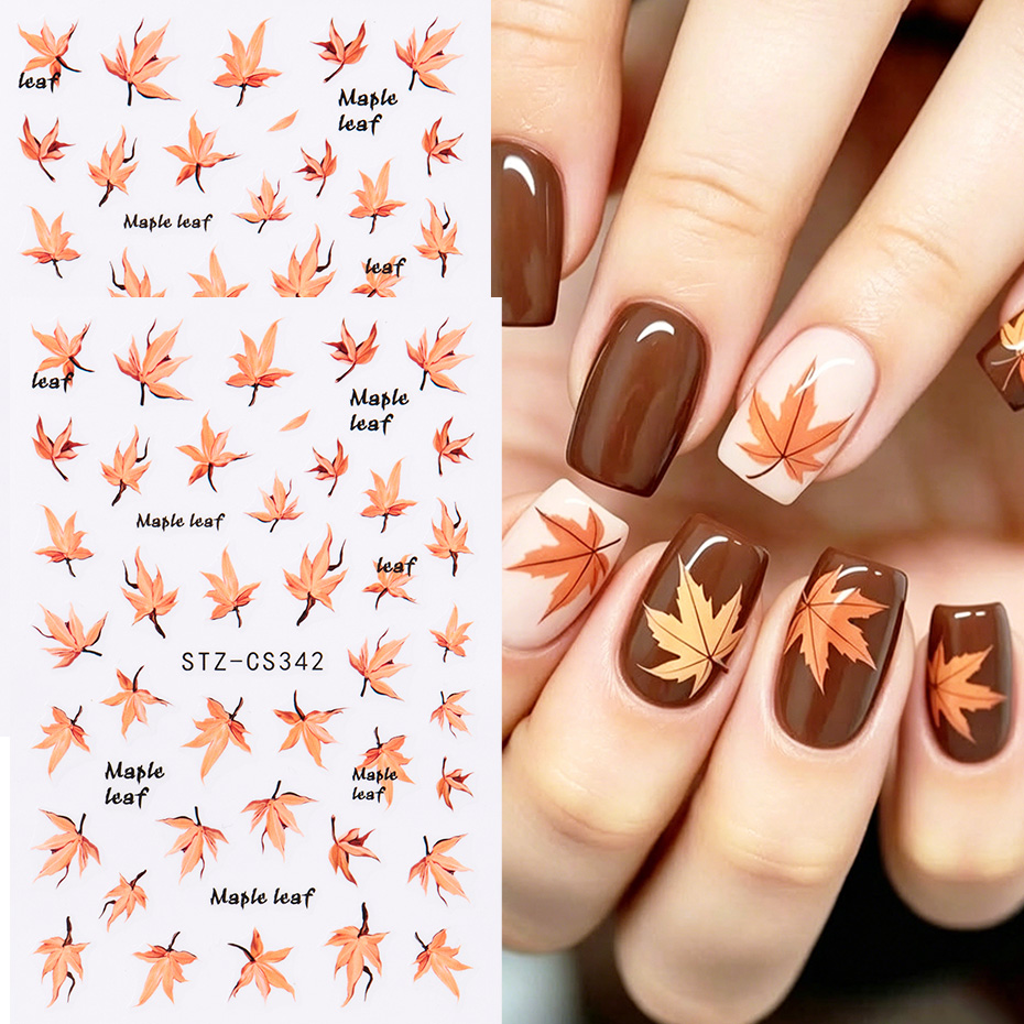 2pcs Watercolor Orange Red Map - đánh giá và giá Nail Art Orange