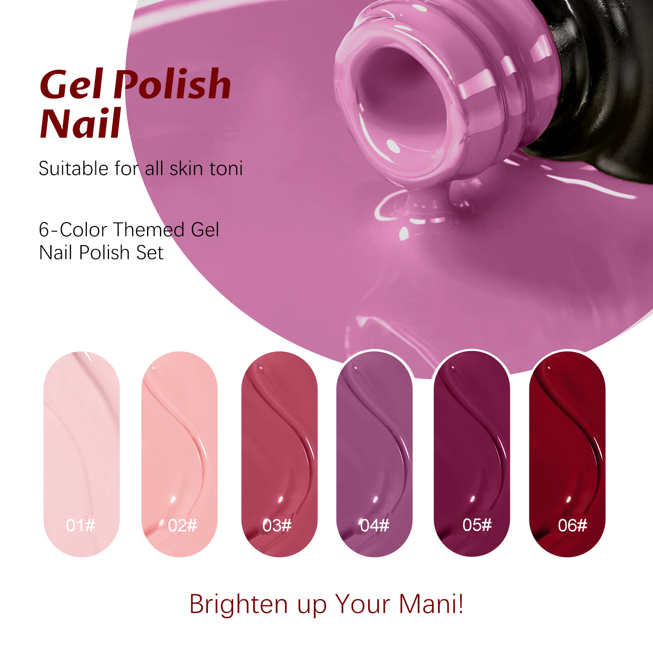 6Pcs Fruity Berry Pink Purple  - đánh giá và giá Nail Art Violet