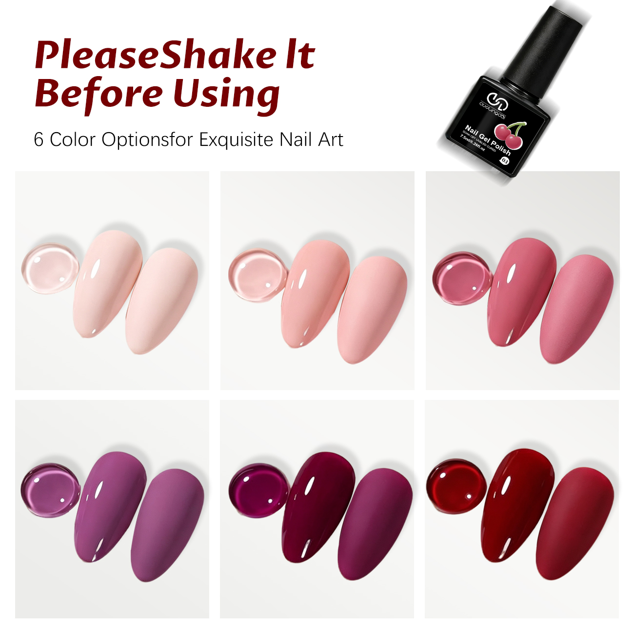 6Pcs Fruity Berry Pink Purple  - đánh giá và giá Nail Art Violet