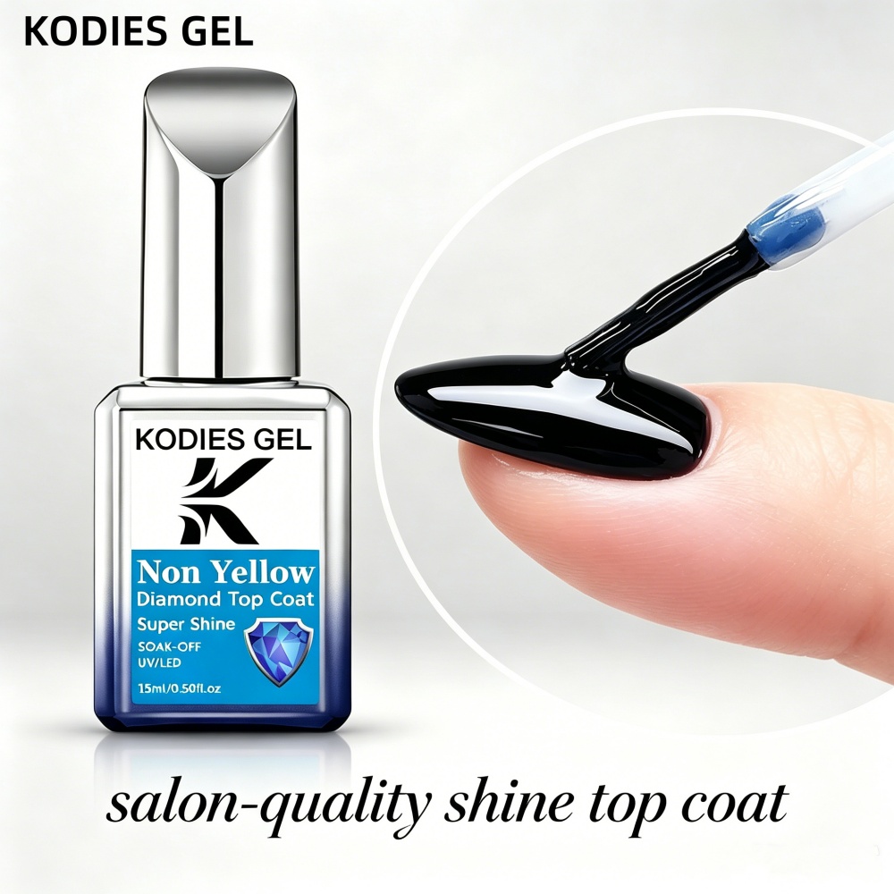 KODIES GEL Non Yellow Top Coat - đánh giá và giá Nail Art Yellow