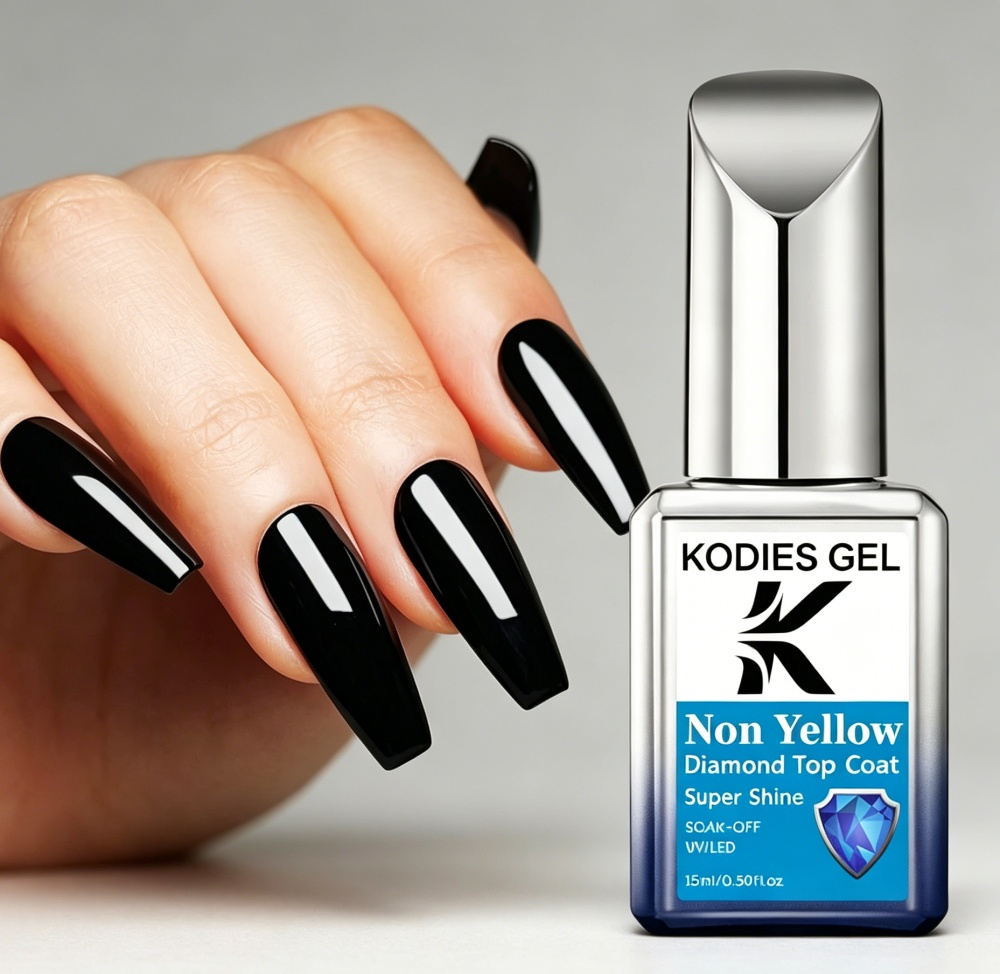 KODIES GEL Non Yellow Top Coat - đánh giá và giá Nail Art Yellow