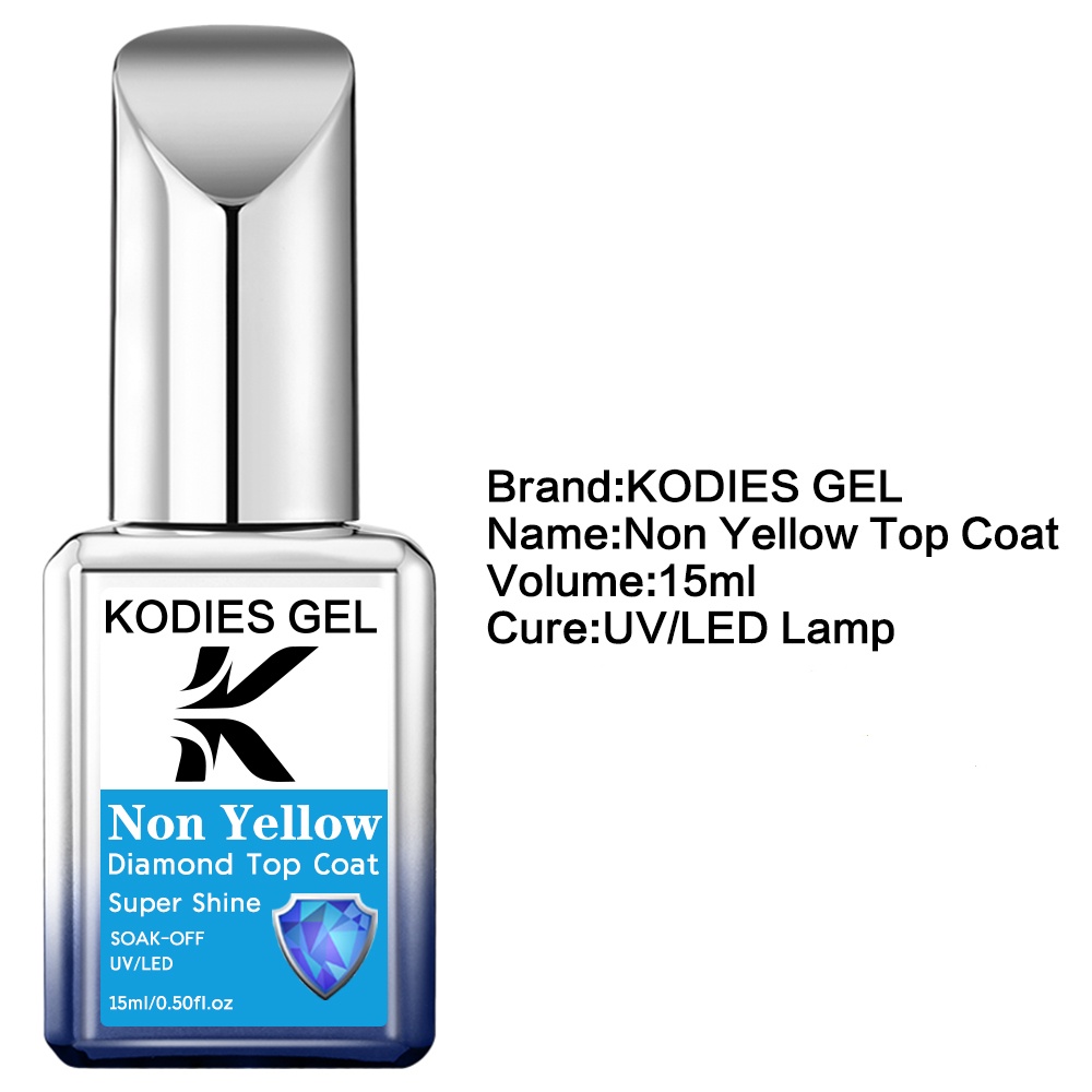 KODIES GEL Non Yellow Top Coat - đánh giá và giá Nail Art Yellow