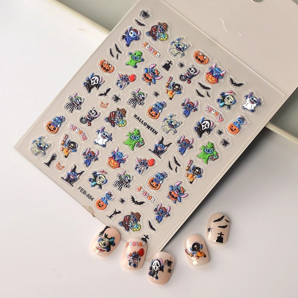 2PCS Halloween Stitch Zombie‑t - đánh giá và giá Nail Art Zombie