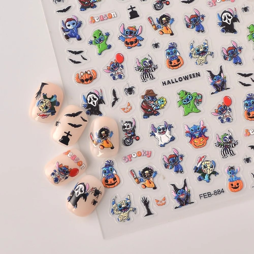 2PCS Halloween Stitch Zombie‑t - đánh giá và giá Nail Art Zombie