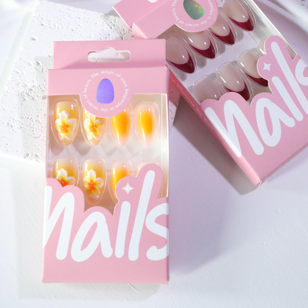 24pcs Press on Nails Medium Al - đánh giá và giá Nail Art Yellow
