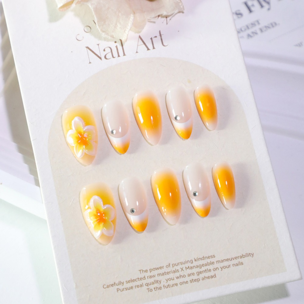 24pcs Press on Nails Medium Al - đánh giá và giá Nail Art Yellow