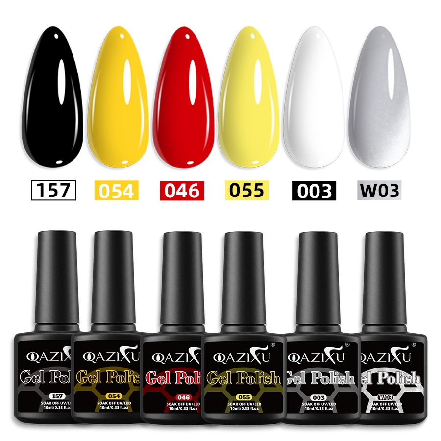 QAZIXU 1/6 Pcs Team Colors Gel - đánh giá và giá Nail Art Yellow