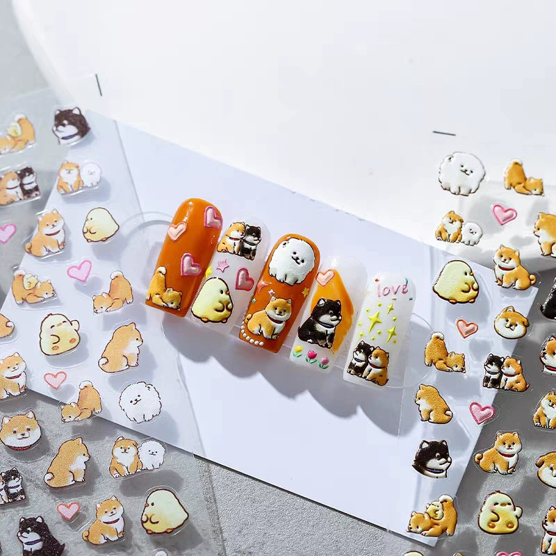 Cute Cartoon Yellow Duck & Dog - đánh giá và giá Nail Art Yellow