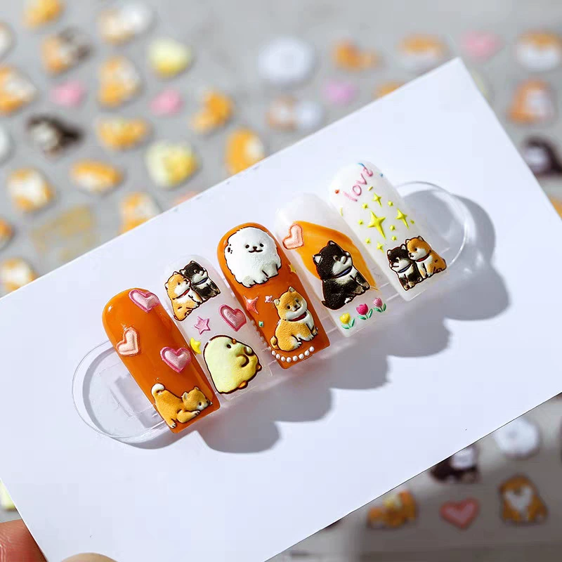 Cute Cartoon Yellow Duck & Dog - đánh giá và giá Nail Art Yellow