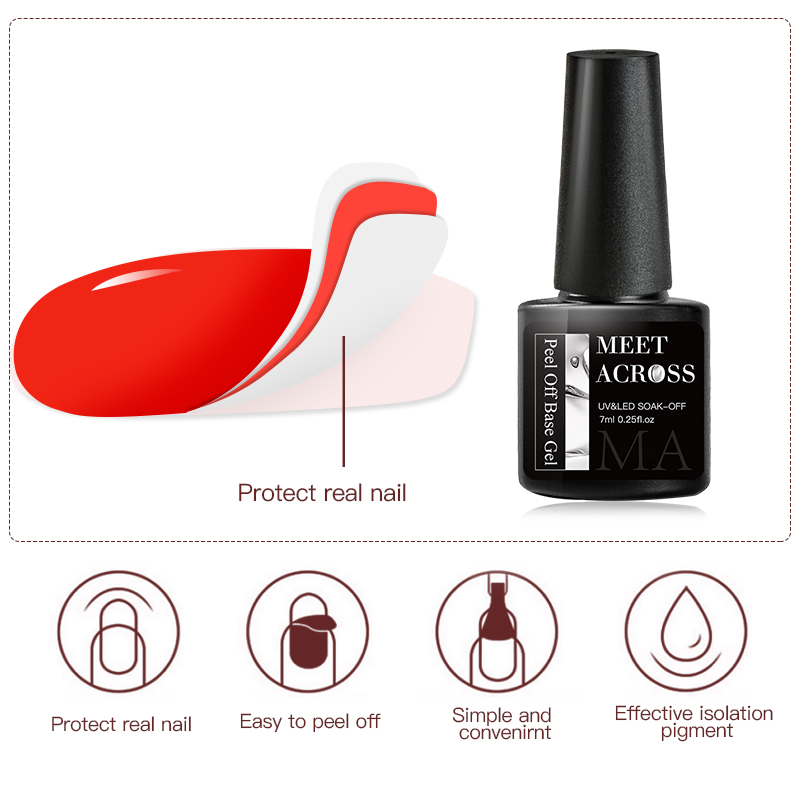 MEET ACROSS 7ml Peel Off Gel B - đánh giá và giá Peel Off Base Coat