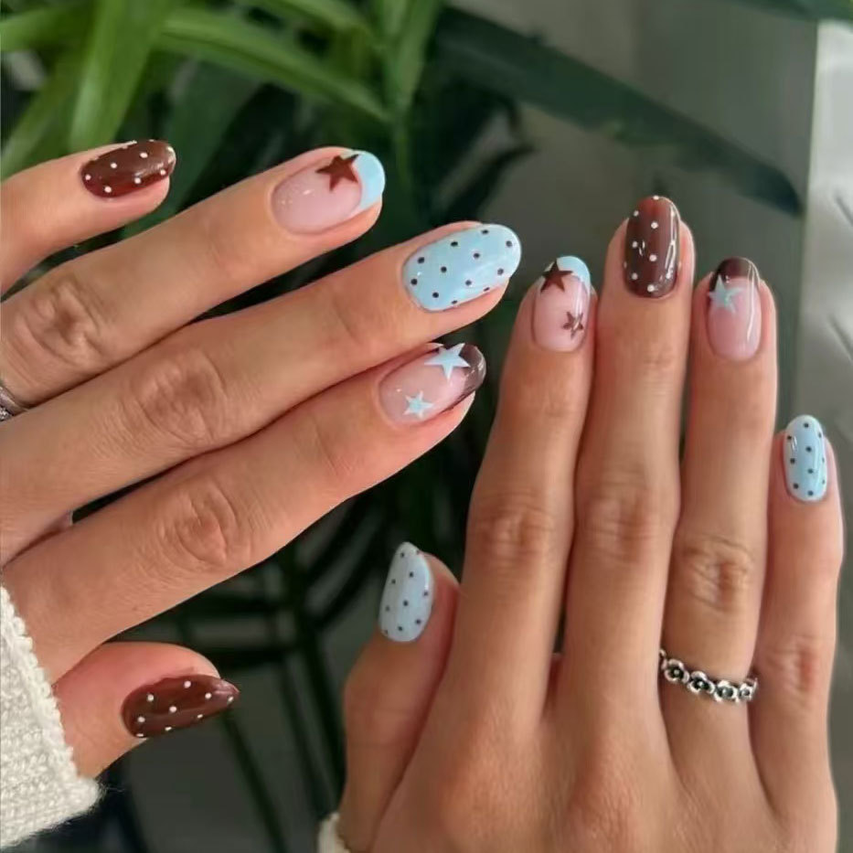24Pcs Pentagram Press on Fake  - đánh giá và giá Nail Art Fake