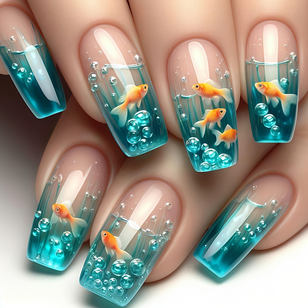 Medium long Square fake nails  - đánh giá và giá Nail Art Yellow