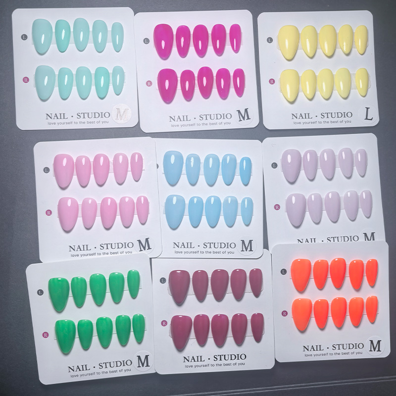 10pcs Almond Press on Nails Ha - đánh giá và giá Nail Art Orange