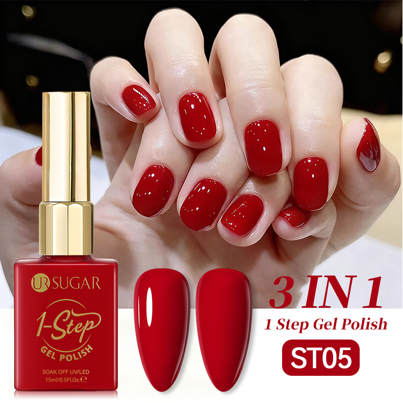 UR SUGAR 15ml Red 1-step Gel P - đánh giá và giá Nail Art One Stroke
