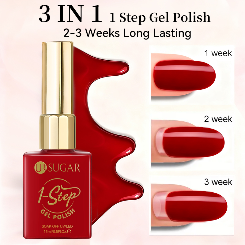 UR SUGAR 15ml Red 1-step Gel P - đánh giá và giá Nail Art One Stroke