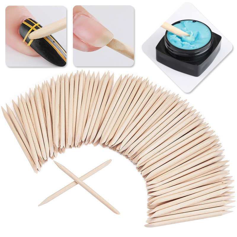 100Pcs Cuticle Pusher Remover  - đánh giá và giá Nail Art Orange