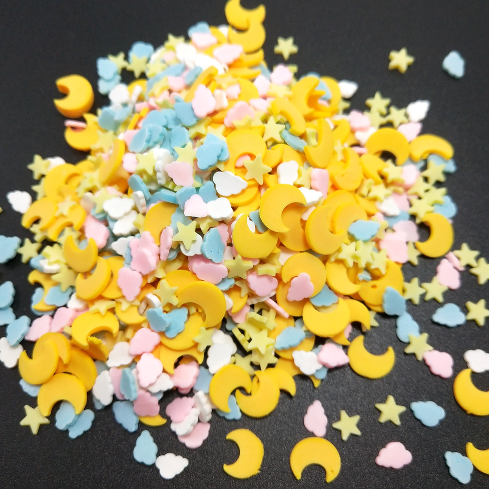 50g Yellow Star/Clouds Polymer - đánh giá và giá Nail Art Yellow