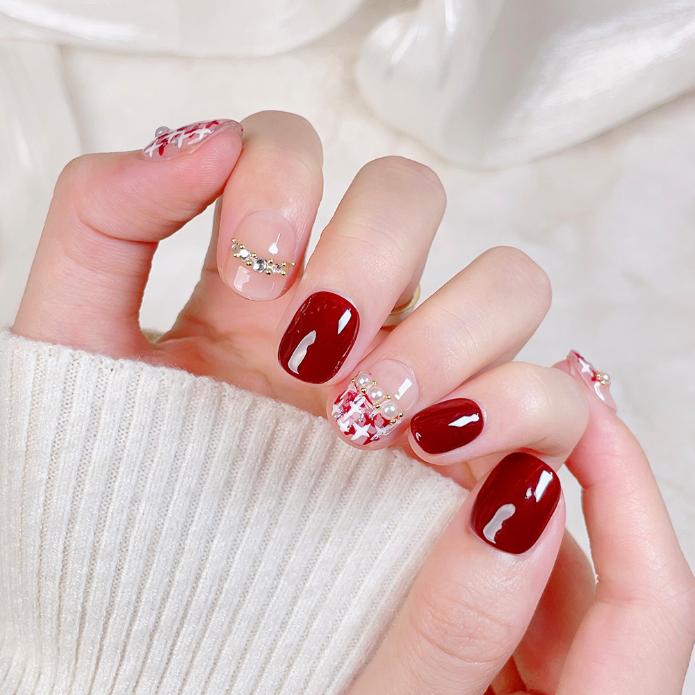 10pcs Short Square Round Handm - đánh giá và giá Nail Art Fake