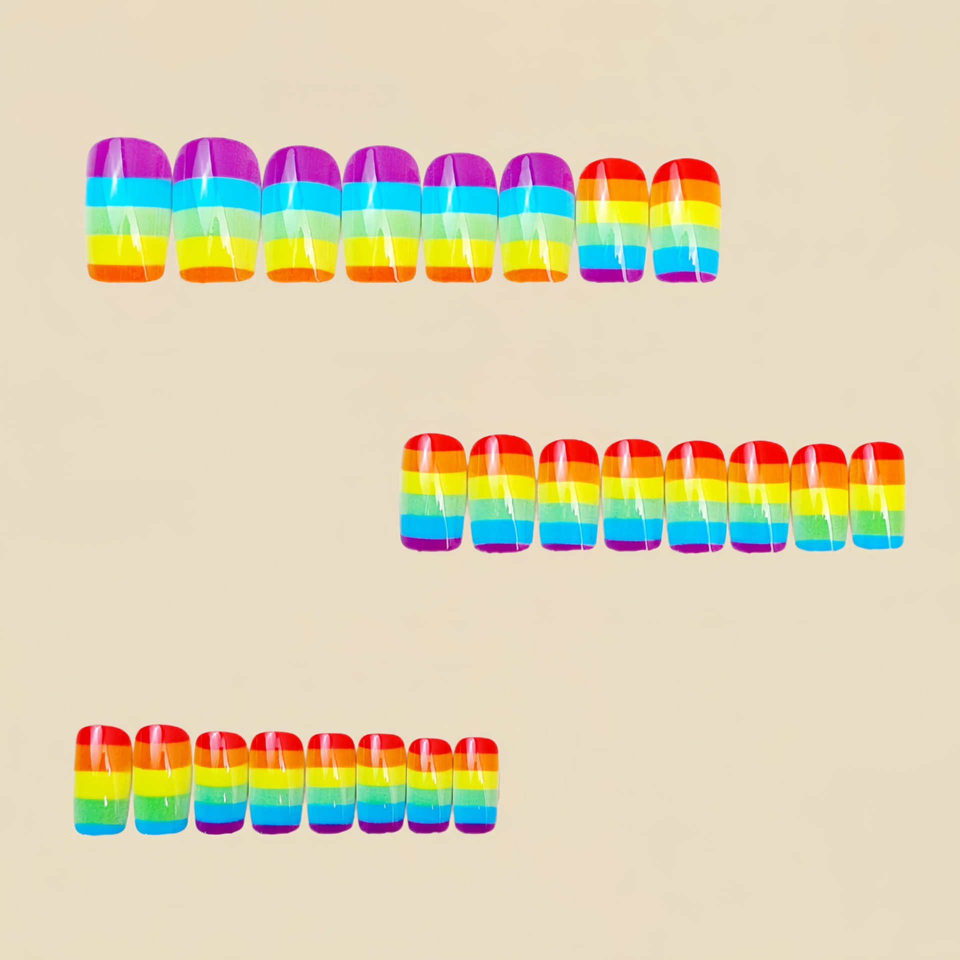 24pcs/set colorful fake nails  - đánh giá và giá Nail Art Yellow