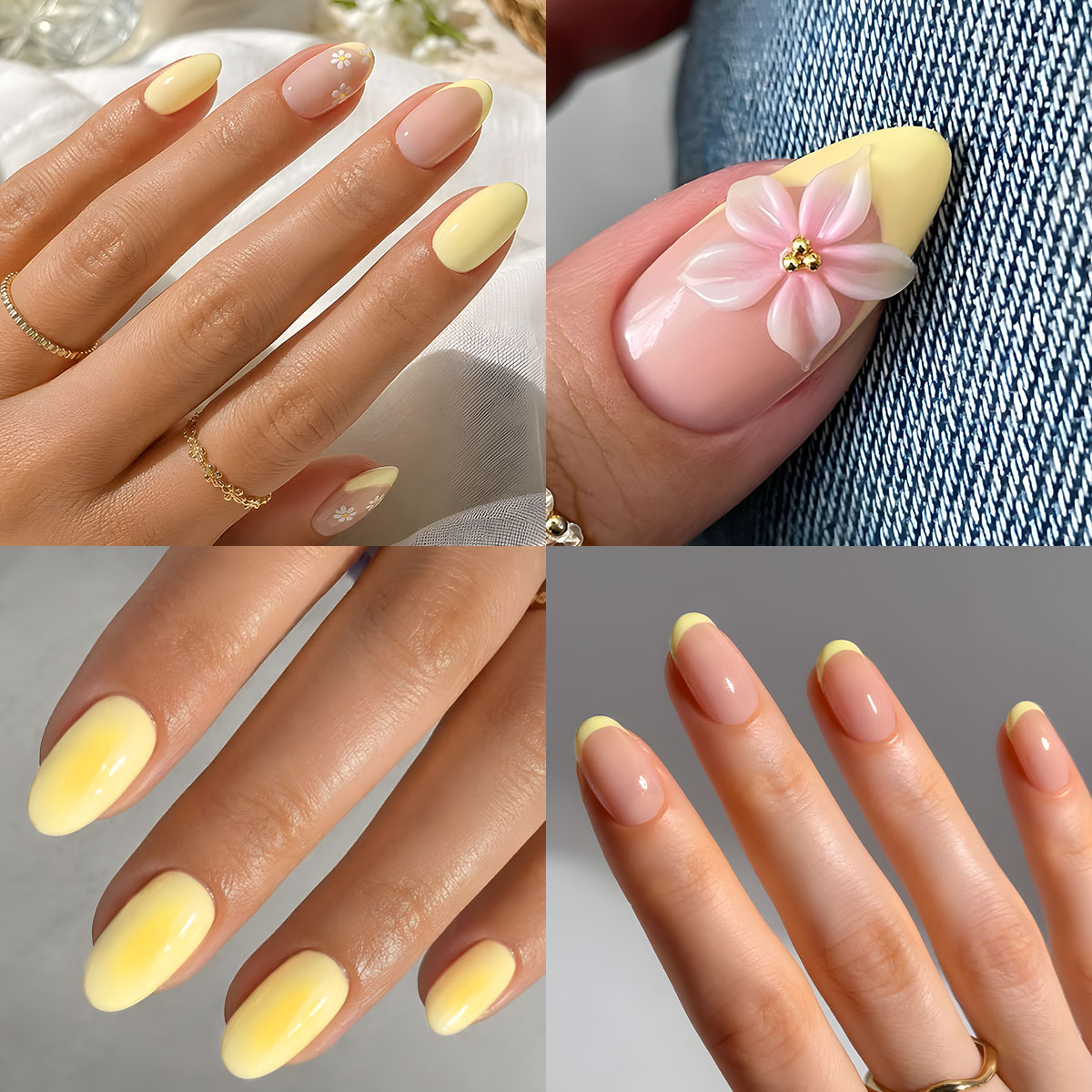 VOKY four-piece nude pink crea - đánh giá và giá Nail Art Yellow