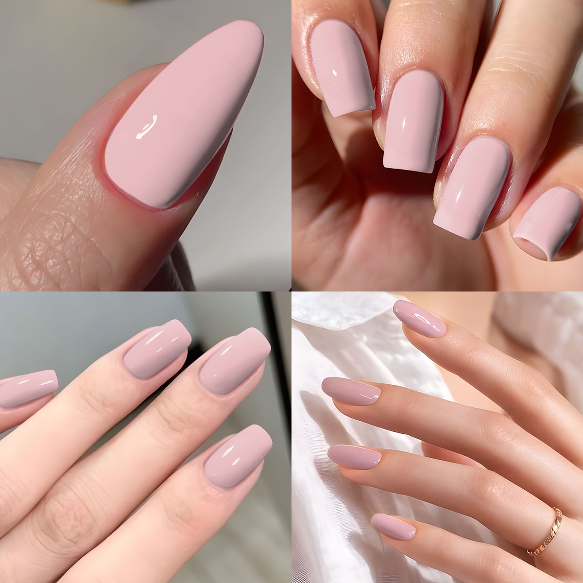VOKY four-piece nude pink crea - đánh giá và giá Nail Art Yellow
