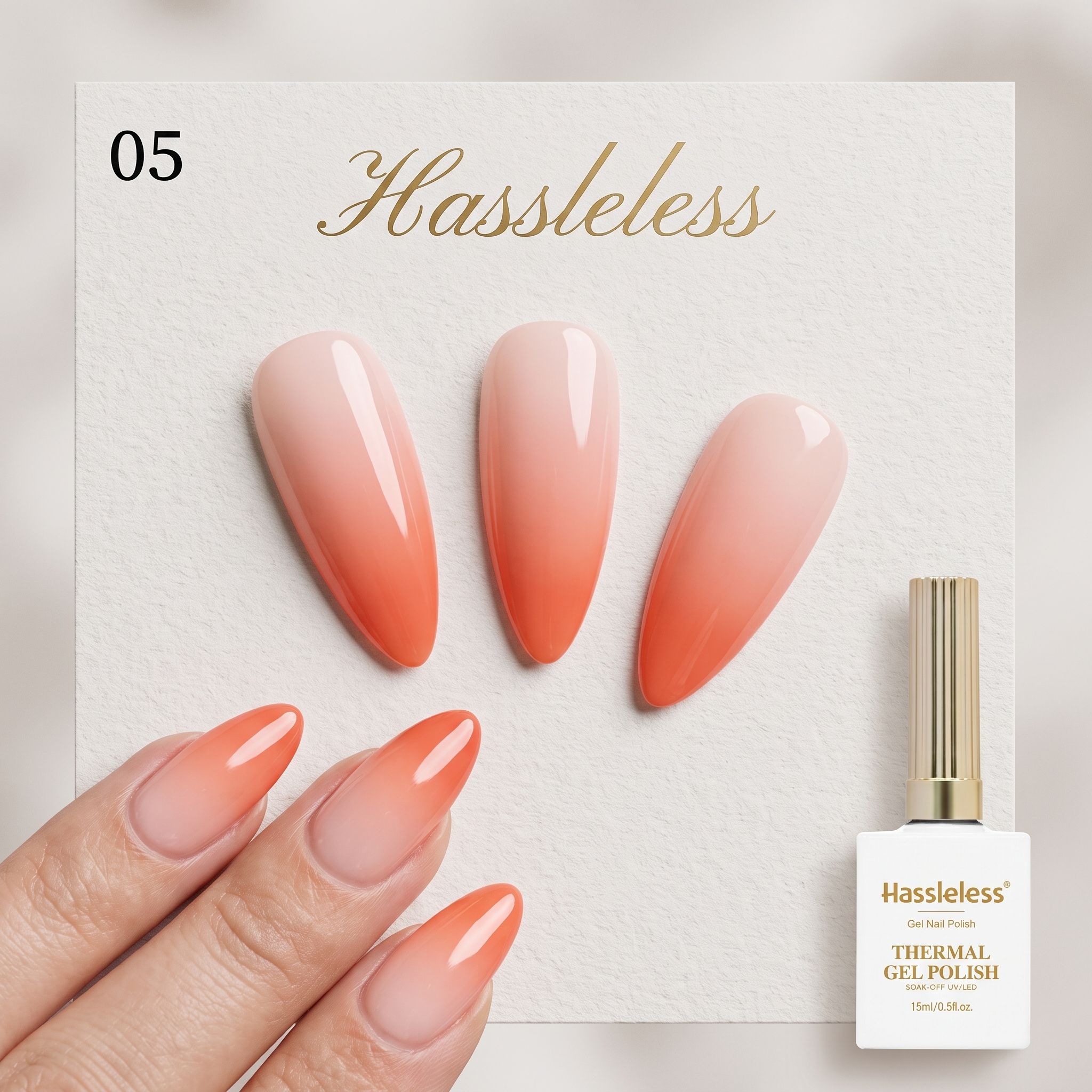 Hassleless Nude Orange Peach T - đánh giá và giá Nail Art Orange
