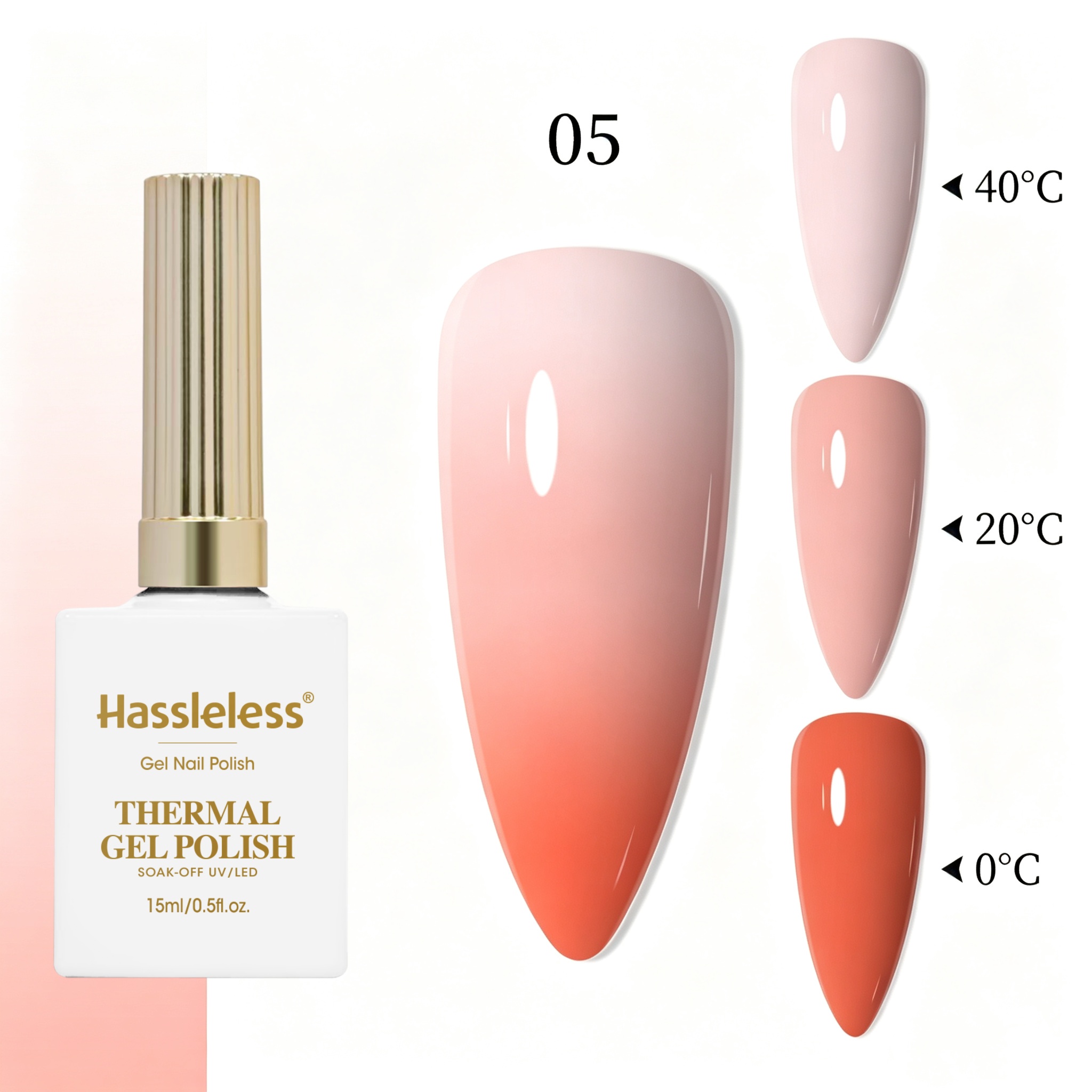 Hassleless Nude Orange Peach T - đánh giá và giá Nail Art Orange