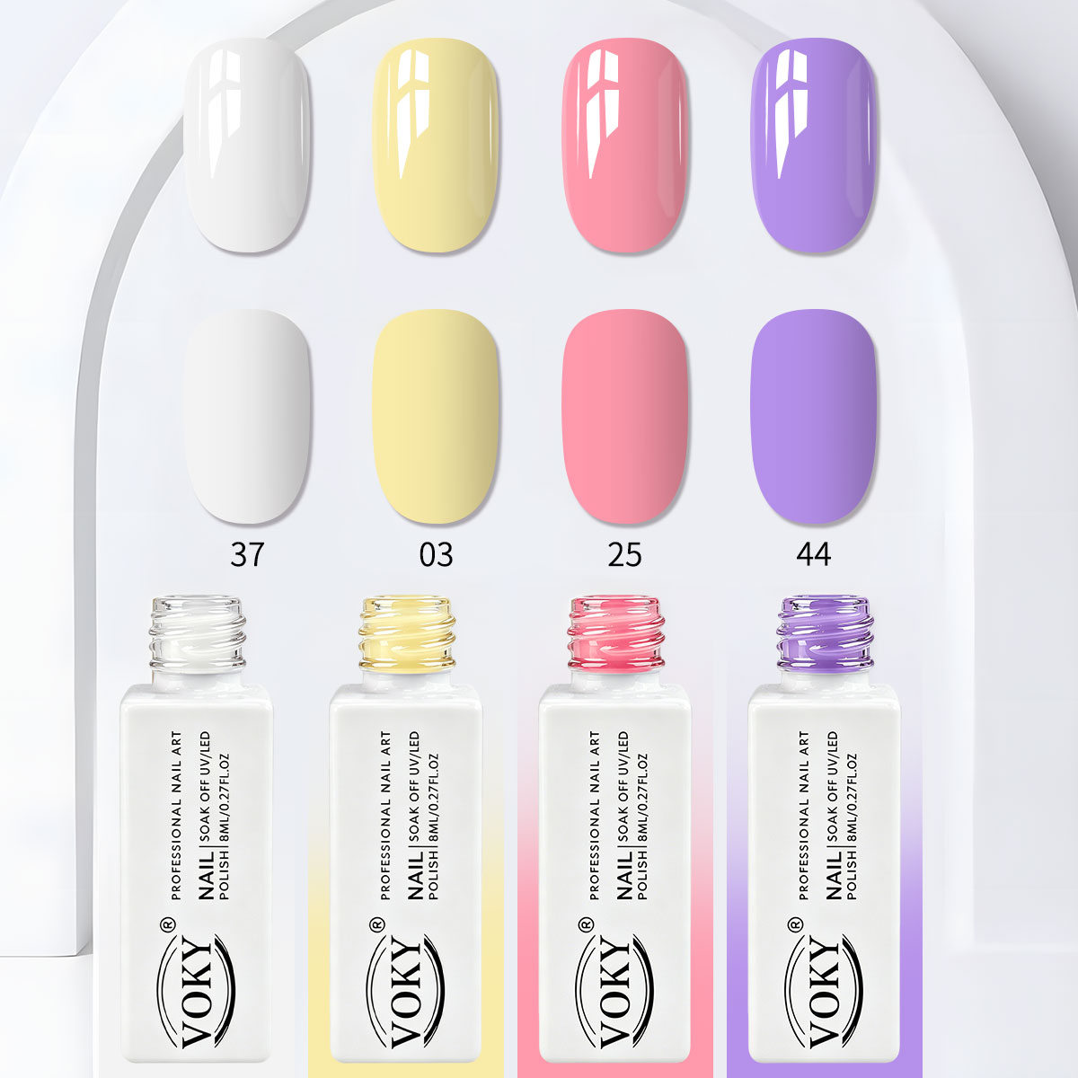 VOKY 4-piece macaron elegant s - đánh giá và giá Nail Art Yellow
