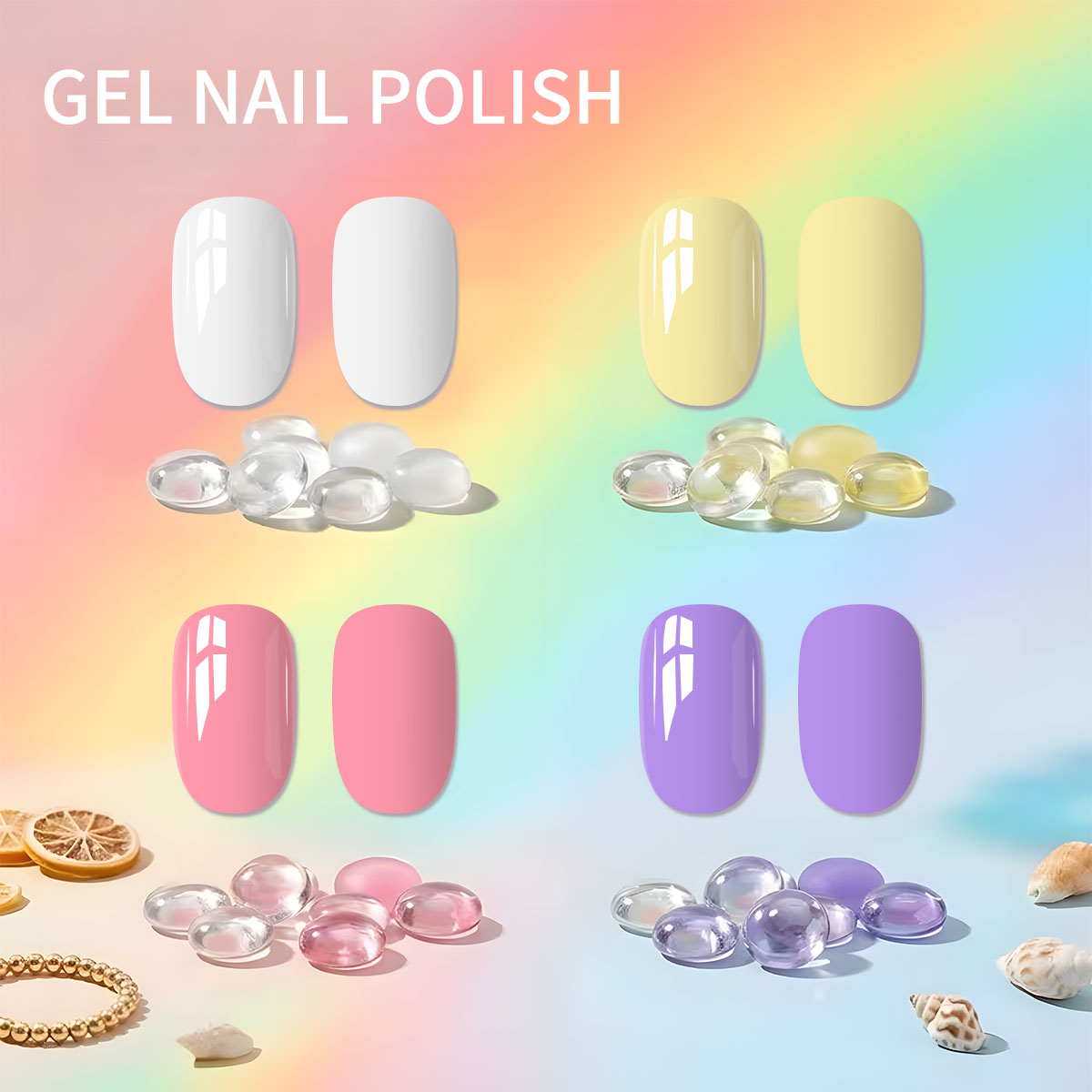VOKY 4-piece macaron elegant s - đánh giá và giá Nail Art Yellow